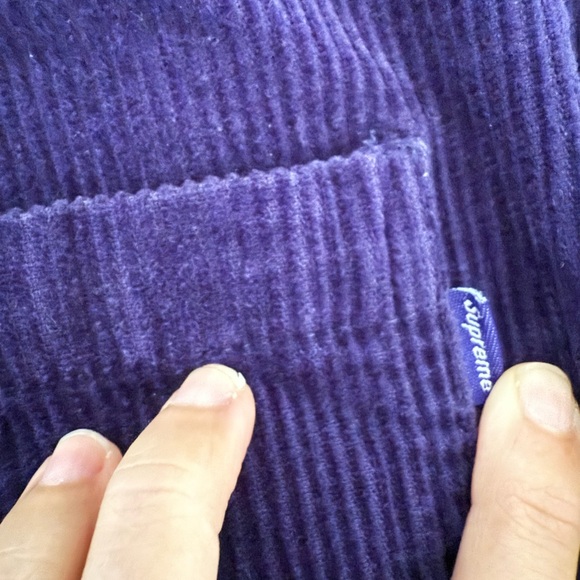 Rare SUPREME Limited Edition Color Block Corduroy Hoodie Shirt - Picture 3 of 8